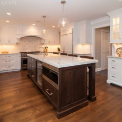 Kitchen cabinet and island with English Walnut stain Madison, NJ