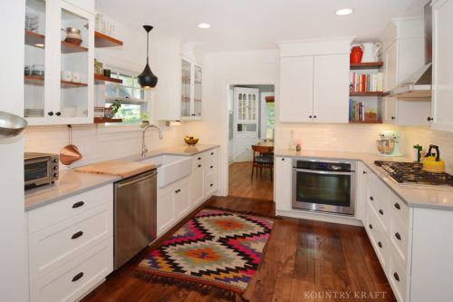 Farm house kitchen idea featuring oven, dishwasher, sink and stove Upper Montclair NJ