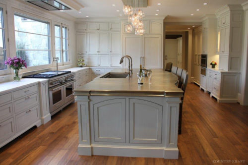 White cabinets and kitchen island Alexandria, VA