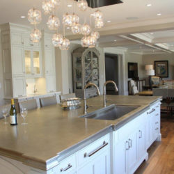 Close up of island with built in dual faucet sink Alexandria, VA