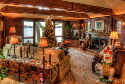 Custom Entertainment Center and other Living Room Cabinets in Winchester, Massachusetts provide extra storage