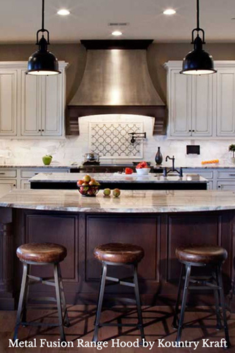 Metal Fusion Range Hood for a Custom Kitchen Design