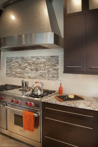 Range and range hood with modern wenge cabinets Vienna, VA