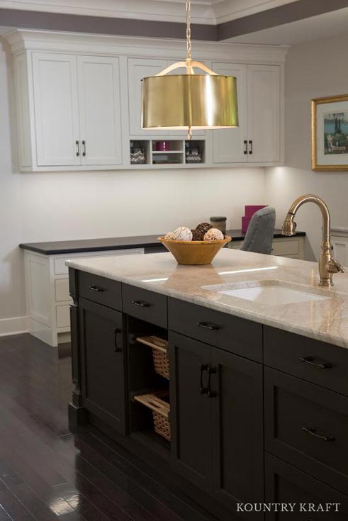 Muddled Basil Kitchen Island Cabinets for a white kitchen located in Arlington, Virginia