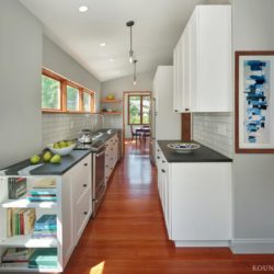 Narrow Kitchen Cabinets custom crafted for a home located in Princeton, New Jersey