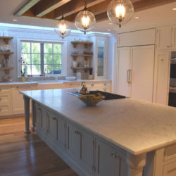 Painted maple kitchen with long island and oven Old Saybrook, CT