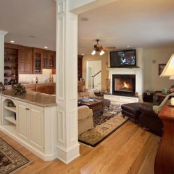 Custom Cabinets for an Open Concept Living Room and Kitchen in Malvern, PA