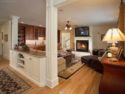 Custom Cabinets for an Open Concept Living Room and Kitchen in Malvern, PA
