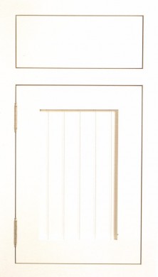 Door Style: CRP10<br>Drawer Style: Slab<br>Wood Species: Hard Maple<br>Finish Color: Kling White<br>Source Book Page Number: P-M-5 2/01