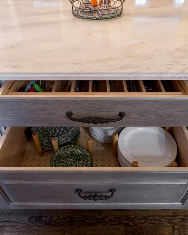 Plate Holders in Cabinet Drawers