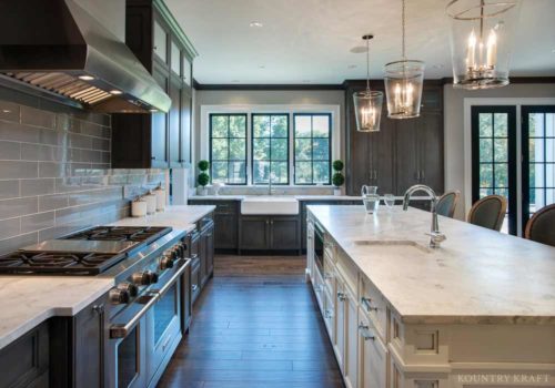 Kitchen featuring quarter sawn white oak cabinetry and island Bryn Mawr, PA