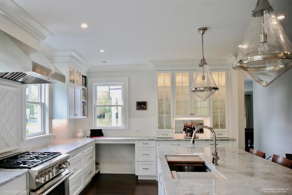 Simply White Kitchen Cabinetry for a large kitchen located in New Canaan, Connecticut