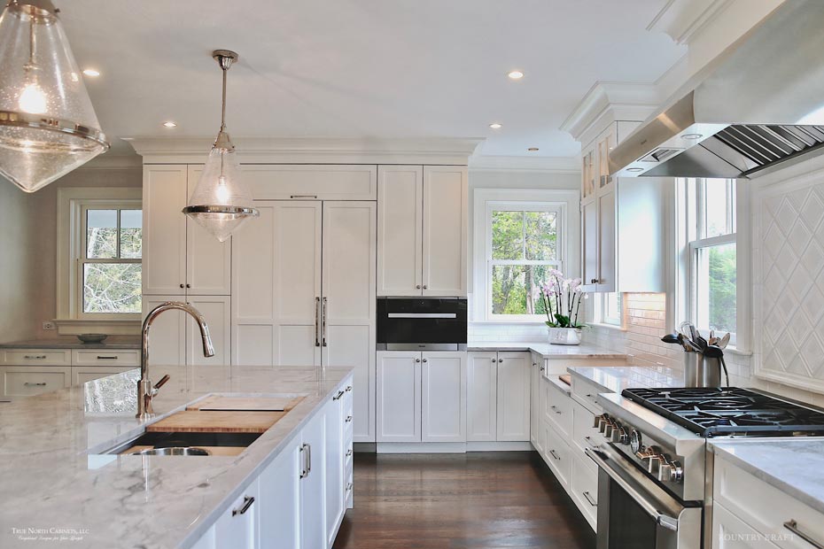 Simply White Kitchen Cabinetry for a home located in New Canaan, Connecticut