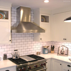 Small kitchen with range and white cabinets Fairfield, CT