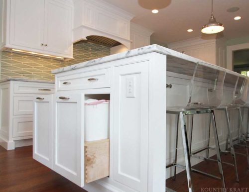 pull out trash bins for small kitchen storage ideas
