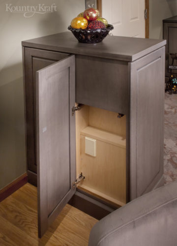 Storage cabinets in a kitchen in Pennsylvania custom made