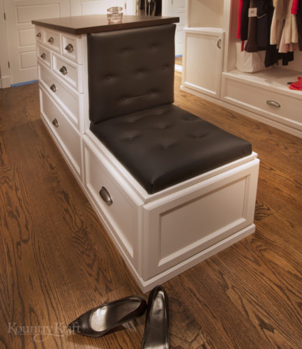 Wardrobe Island Cabinets with built in seating