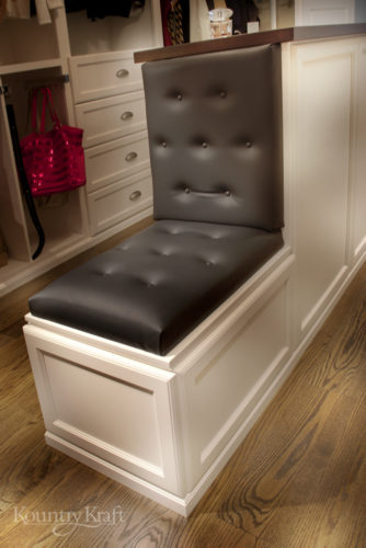Wardrobe Island Cabinets with built in seating