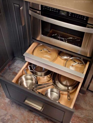 Pull out storage drawers under microwave Ephrata, PA