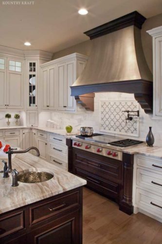 Range with range hood and kitchen island Ellicott City, MD