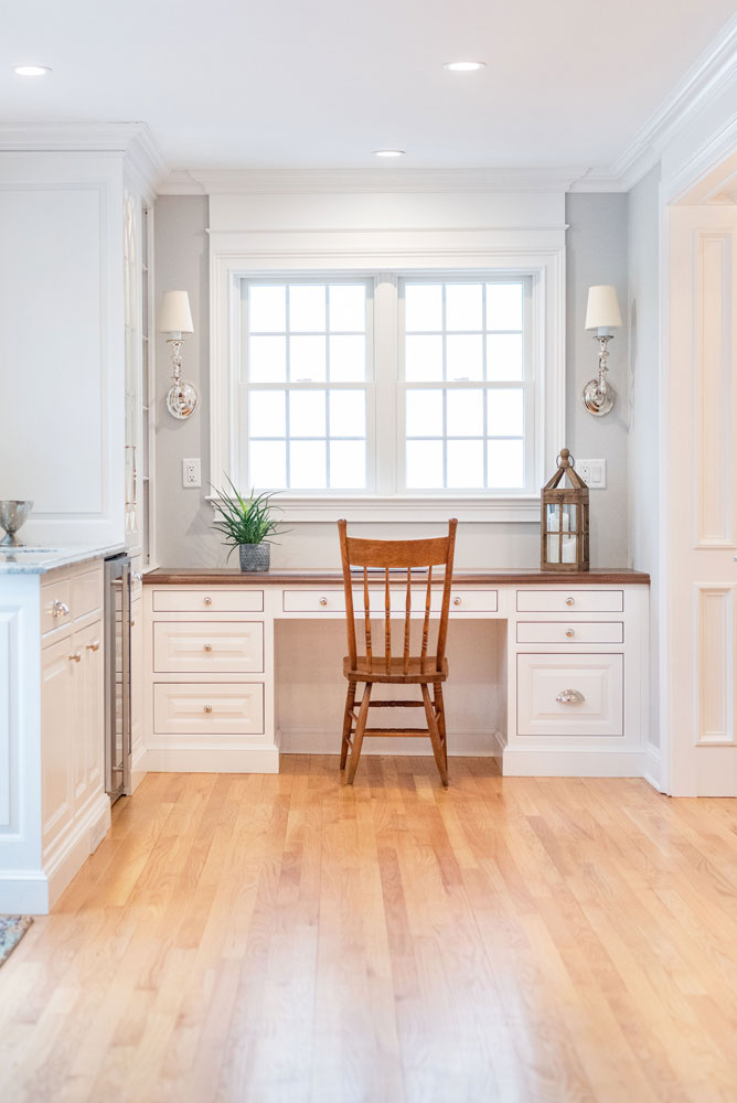 Super White Desk Cabinetry in Cheshire, Connecticut