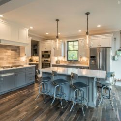 Traditional kitchen with island, stools, and stainless steel appliances Sinking Spring, Pennsylvania