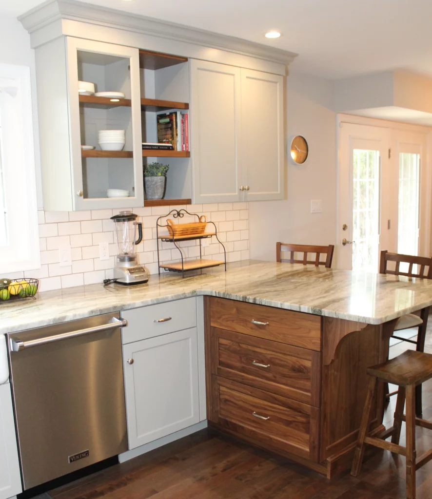 Black Viking Range with White Cabinets - Transitional - Kitchen