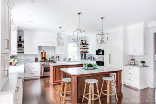 Transitional Kitchen With Two Kitchen Islands In Madison New Jersey