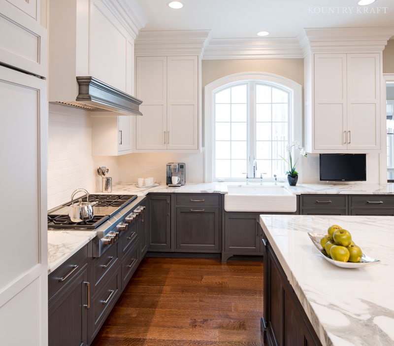 Two Tone Kitchen Cabinets for a transitional style home located in Devon, Pennsylvania