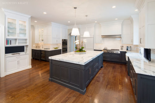 Two Tone Kitchen Cabinets designed with transitional style for a home located in Devon, Pennsylvania