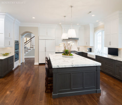 Transitional style kitchen with two tone cabinets in Devon, Pennsylvania