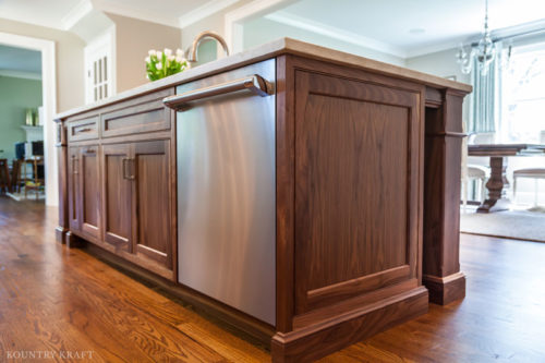 Walnut island with built in dishwasher and sink Madison, NJ