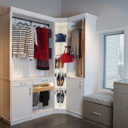 Custom wood cabinetry closet with key features in Newmanstown, PA