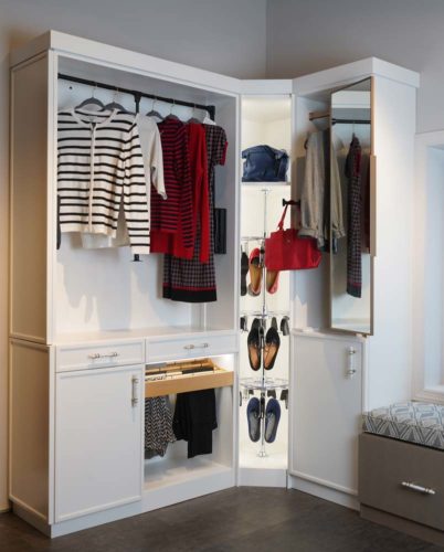 custom closet in white to use up every inch of space