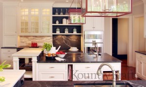 White Kitchen Island Cabinets in New Canaan, Connecticut