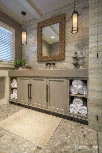 White Oak Bathroom Cabinets in NH