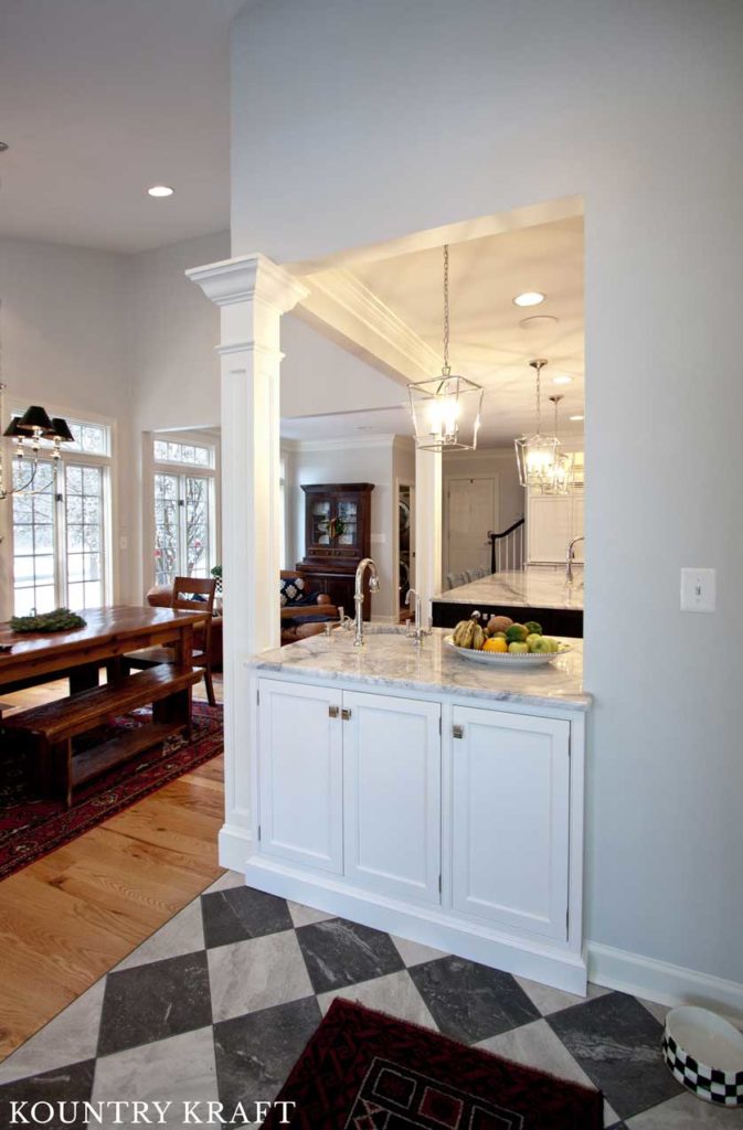 White Kitchen Cabinets were Crafted for a Transitional Kitchen in Reisterstown, Maryland