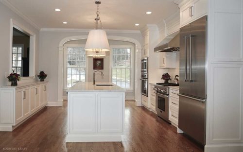Kitchen with view of island centered in the middle New Canaan, CT