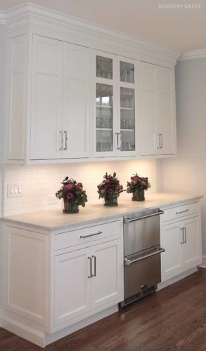 White custom cabinetry and small counter New Canaan, CT