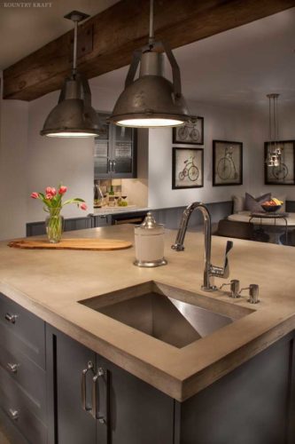 Kitchen island with built in sink